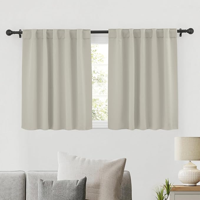 RYB HOME Blackout Curtains for Kitchen, Privacy Thermal Insulating Small Winow