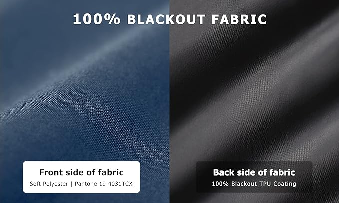 LazBlinds 100% Blackout Door Curtain, No Tools No Drill Cordless Blinds