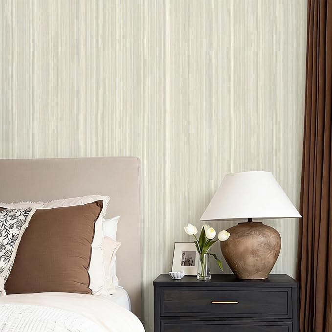 YXTII 20.8" x 393.7" Grasscloth Peel and Stick Wallpaper, Textured Wallpaper