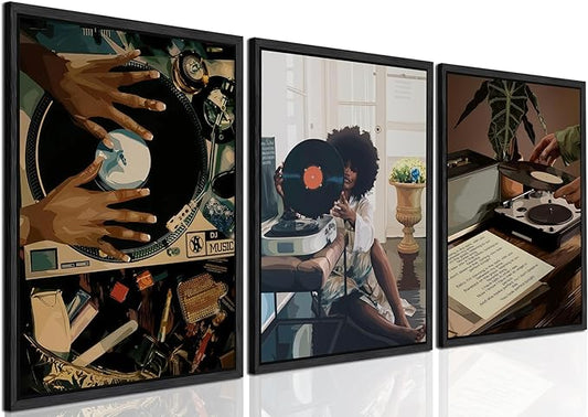 Black Girl Wall Art Decor Modern Black Woman Painting Prints