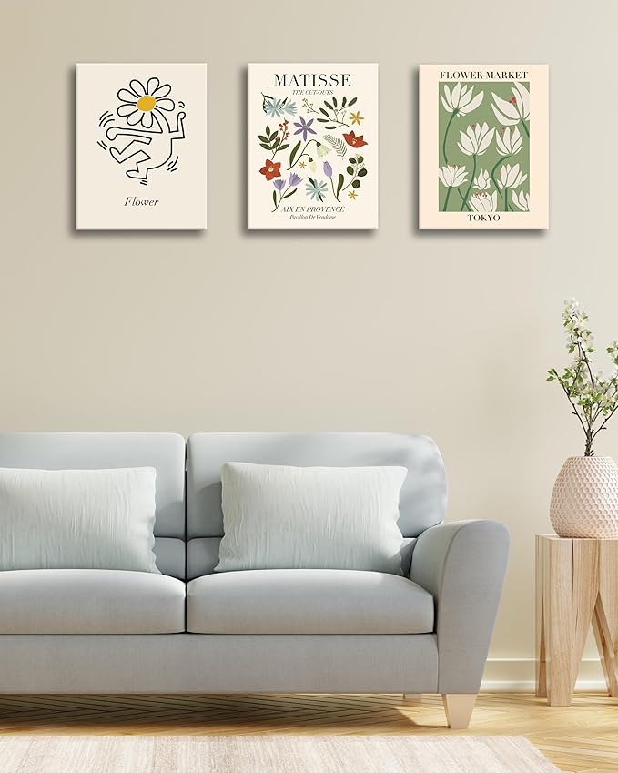 HesenDot 16x12IN Matisse Wall Art, Framed Canvas Bathroom Wall Art Pictures