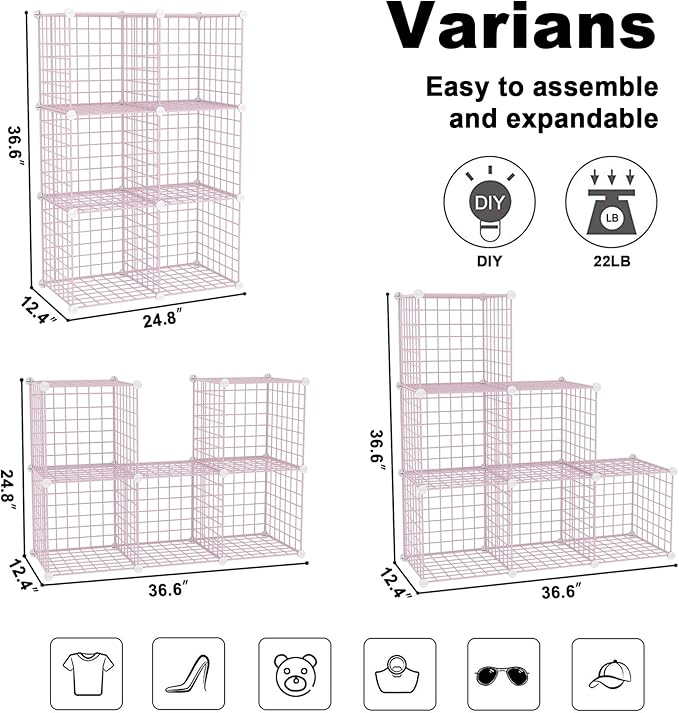 C&AHOME Wire Cube Storage, 6