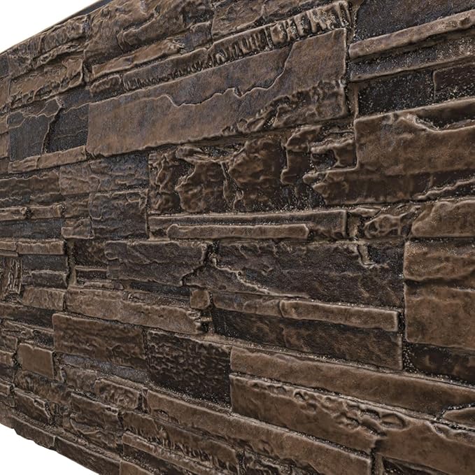 EverStone Cascade Faux Stone Panel, 48 5/8"W x 24 3/4"H x 1 1/4"D, Willow Peak