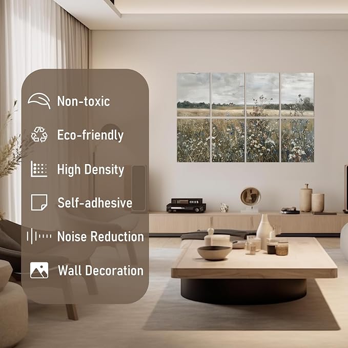 FurnoFlexArt Acoustic Panels Tiles Decorative Room Sound Proof Foam Absorbing