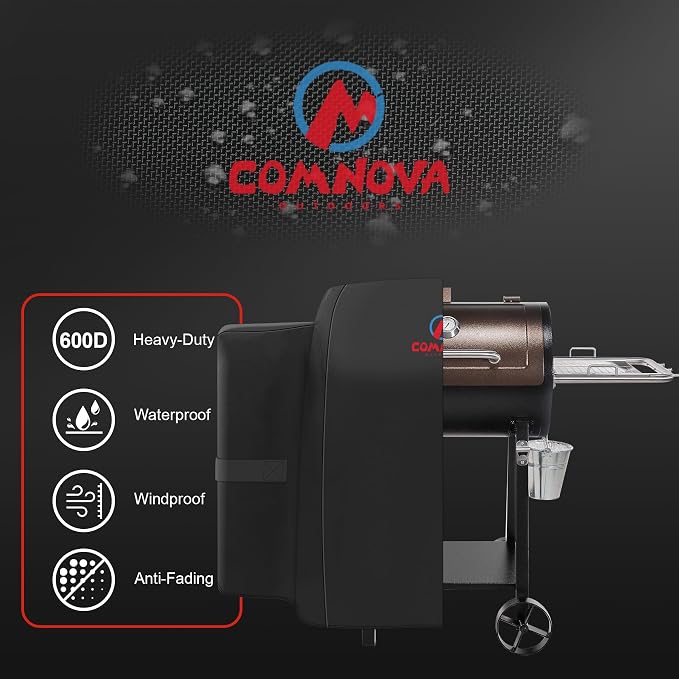 Comnova Grill Cover for Pit Boss 440D - Premium Wood Pellet Smoker Cover for Pitboss Waterproof & Heavy Duty, 600D Pellet BBQ Cover for Pit Boss Mahogany 440 Deluxe, Mile Hybrid, and 73440 Deluxe