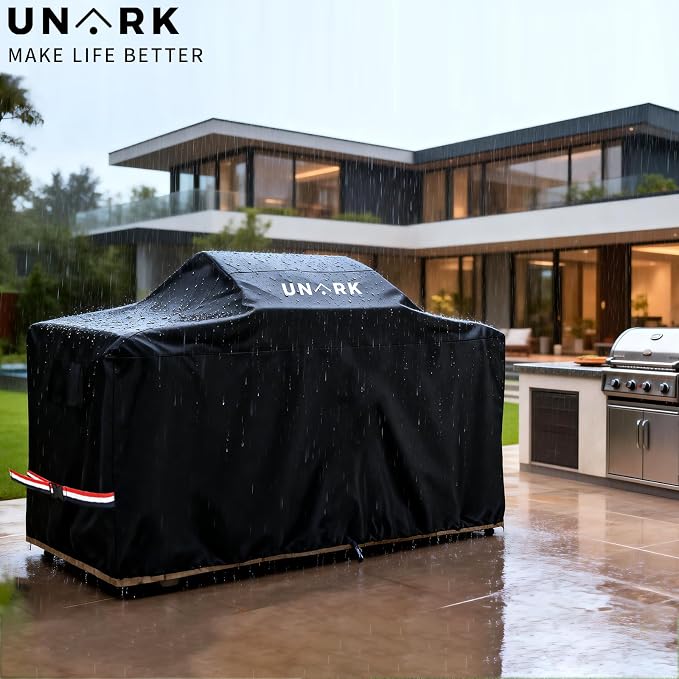 86 Inch Extra Large Grill Cover Kitchen Island Cover Large Island Grill Cover for Outdoor Grill Outdoor Kitchen Cover Heavy Duty Waterproof 86" L x 42" W x 48" H, Black