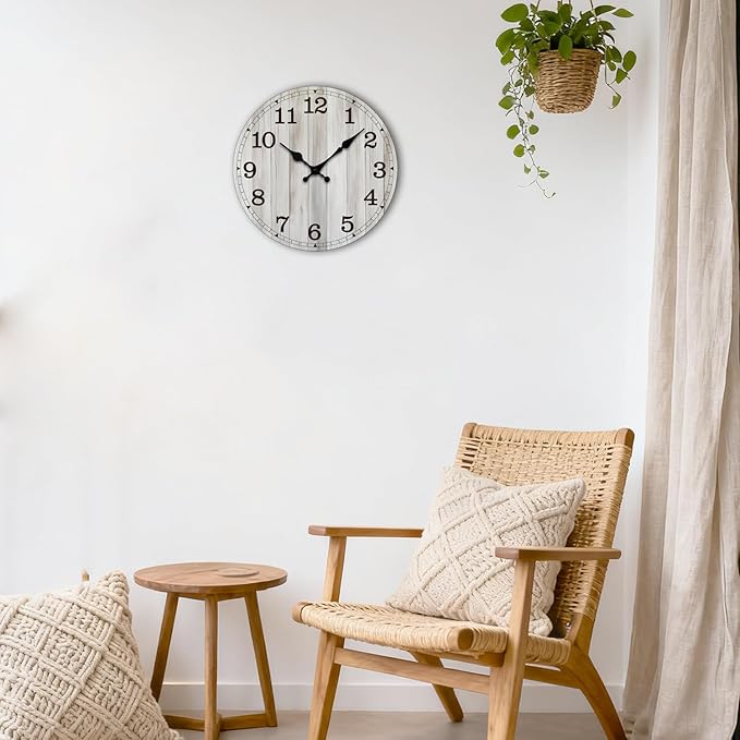 Wall Clock, Modern Wall Clocks Battery Operated, Silent Non Ticking Clock