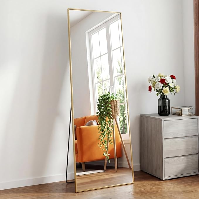 Sweetcrispy 58"x19" Full Length Mirror, Leaning or Standing Full Body Mirror