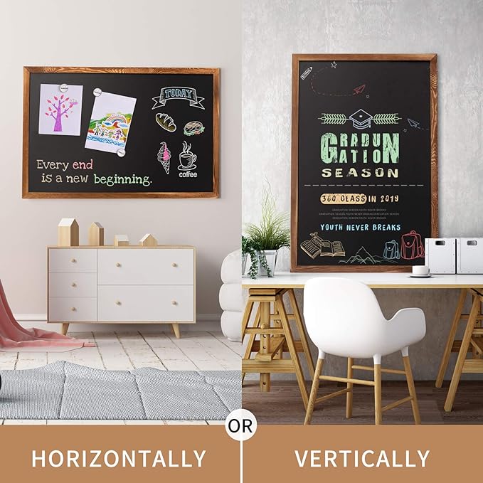 Magnetic Chalkboard Black Board 46 x 32, Extra Large Chalk Board Blackboard