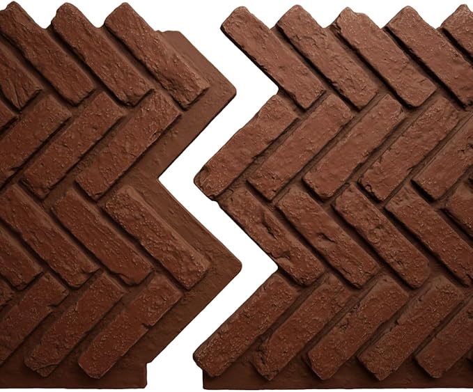 EverStone Herringbone Faux Brick Panel, 46 1/2"W x 25 1/4"H x 1"D
