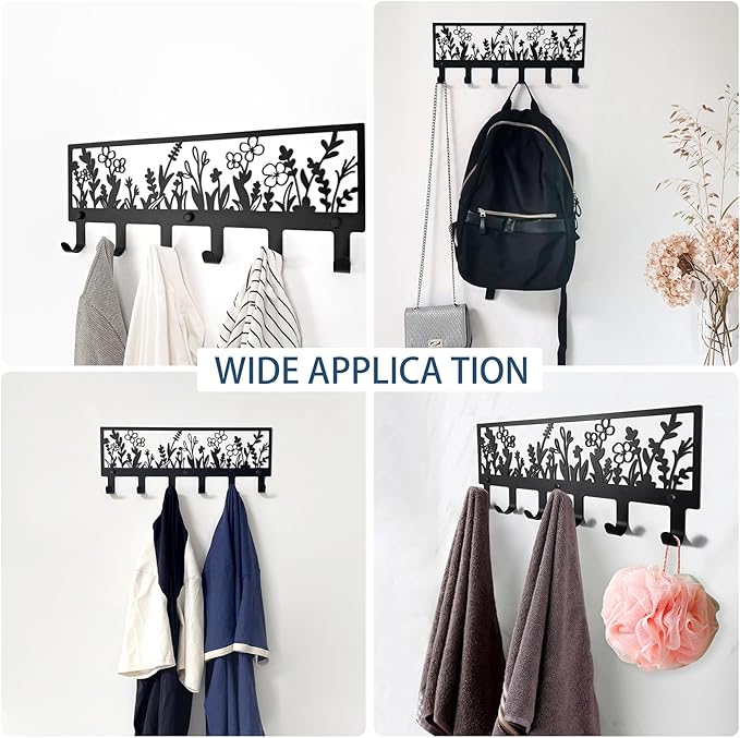 Floral Wall Mounted Coat Rack