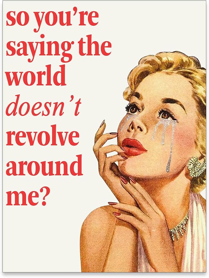 noxozoqm 70s Pink Sexy Women Poster Funky Funny Quote Wall Art Retro Housewife