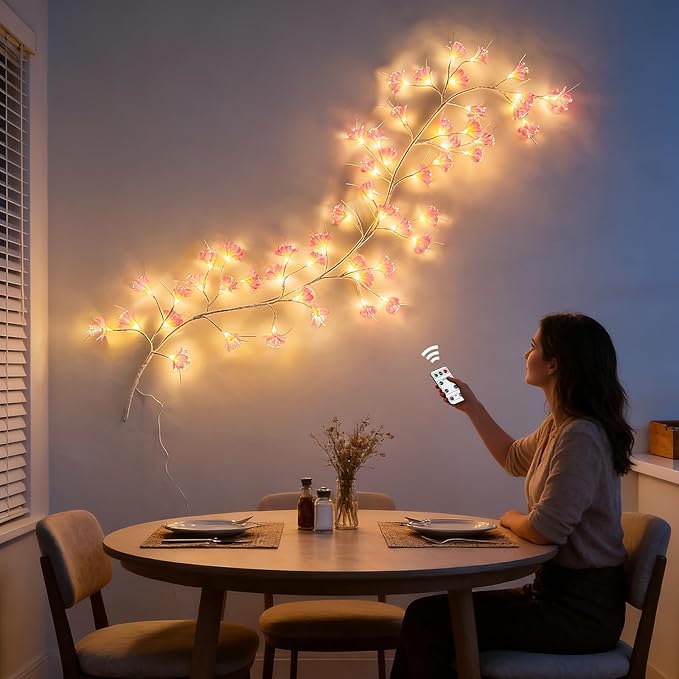 Cherry Blossom Tree Branch Lights: Cherry Blossom Willow Vine Garland