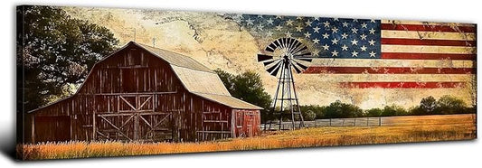 Farmhouse Barn Wall Art Vintage Western Wall Decor Country Windmill Pictures