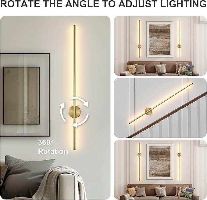 Battery Operated Modern Wall Sconces Set of Two, Rechargeable Wireless Wall