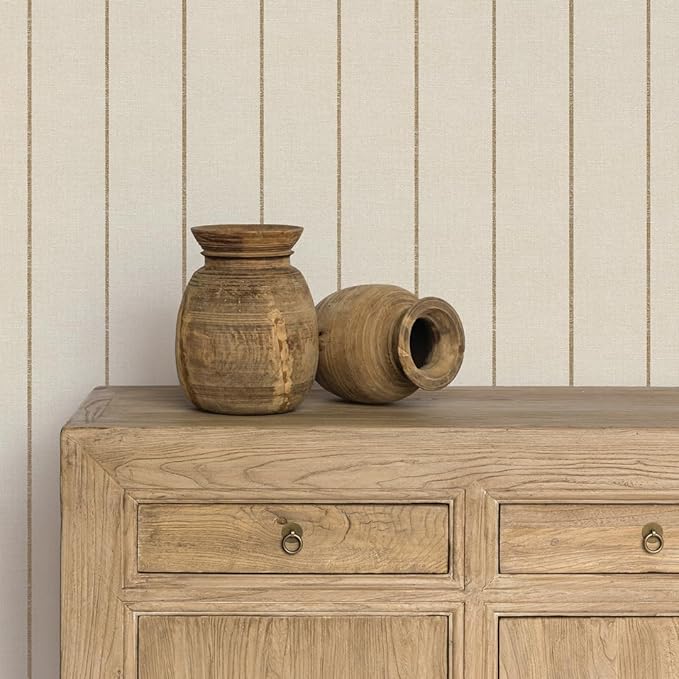 Tempaper x Pure Salt Textured Cocoa Bursa Stripe Removable Peel and Stick