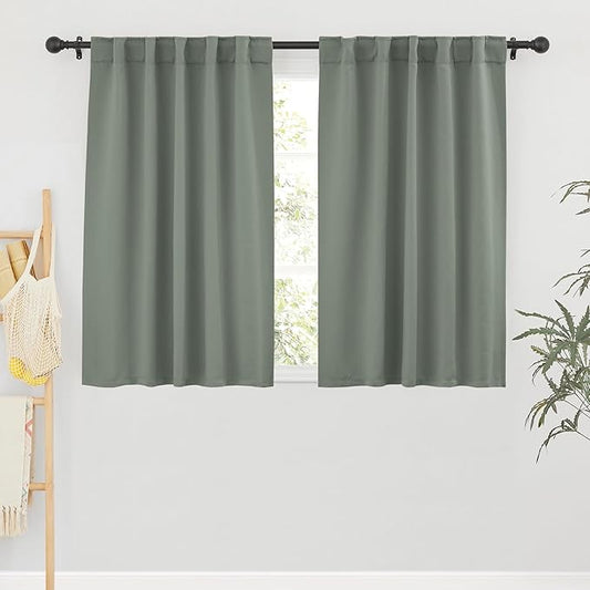 RYB HOME Blackout Curtains for Bathroom, Thermal Insulated Light Block Small
