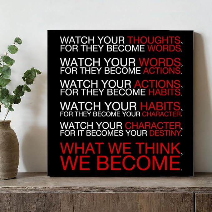 Watch Your Thoughts Motivational Classroom Posters, Inspirational Wall Decor