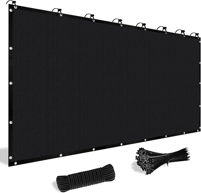 Shade&Beyond Customized Size 9' X 13' Shade Cloth with Grommets, 90% UV Protection UV Protection Mesh Tarp Sun Screens for Patio GN04, Black