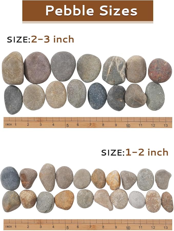 Natural River Rocks-10 lbs of Pebbles and River Stones,1-2 Inch Plant Rocks for Landscaping,Garden Paving,Crafting,Walkways,and Outdoor Decorative Stone,Mexican Beach River Rocks