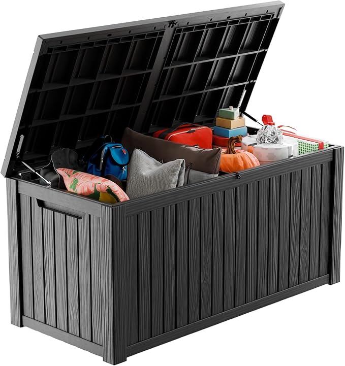 180 Gallon Outdoor Storage Box â Waterproof Deck Box for Garden & Patio,Black