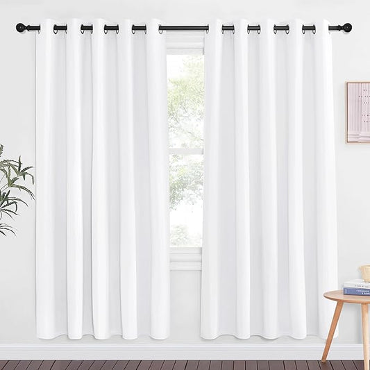 NICETOWN White Room Darkening Curtain 72 inches Long