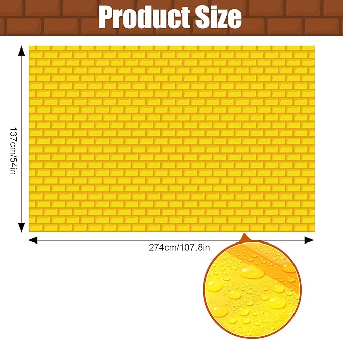 Chuangdi 2pcs 4.5 x 9 Feet Brick Wallpaper Peel and Stick Backdrop Tablecloth