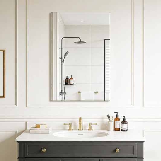 Frameless Mirror, Rectangle Bathroom Mirror