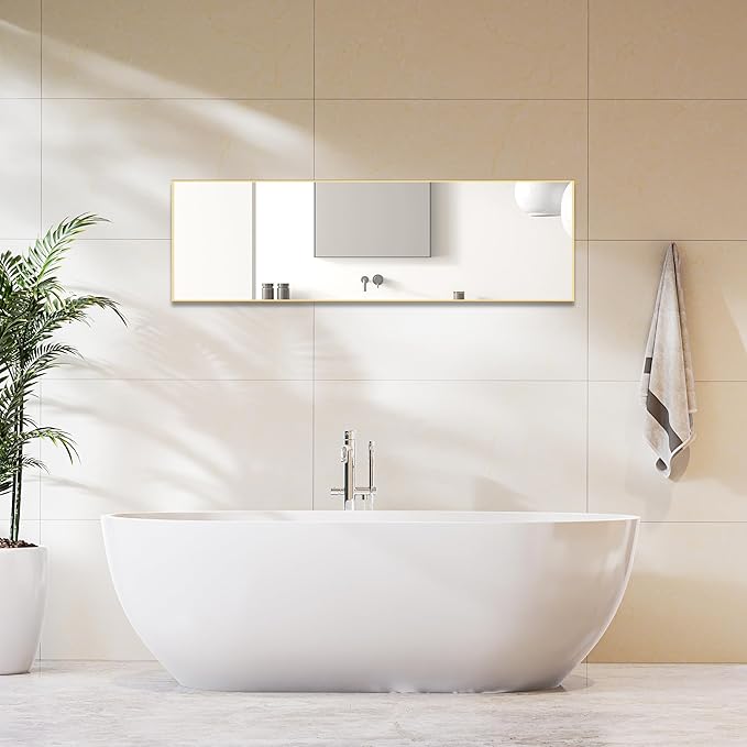 DUMOS Full Length Mirror for Bedroom, Hanging or Leaning for Wall, Aluminum