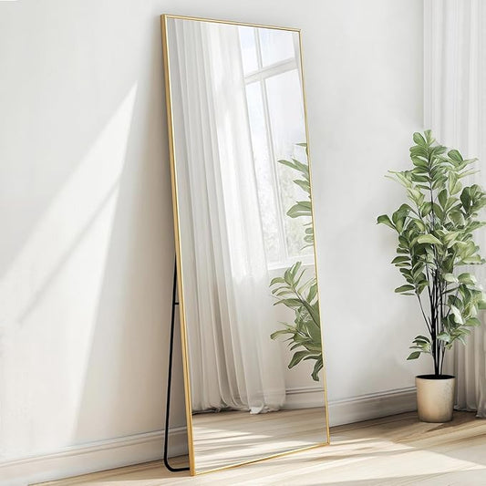 Sunniry Gold Floor Mirror 48x16 inch, Full Body Mirror