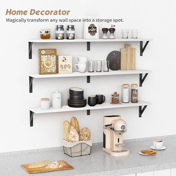 Forbena White Floating Book Shelves