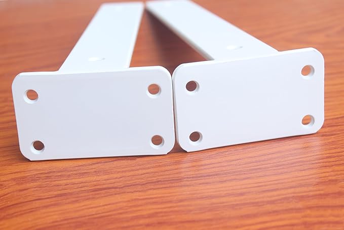 6 Pack - 10 inch White Hidden L Shelf Bracket Iron Floating Shelf Brackets