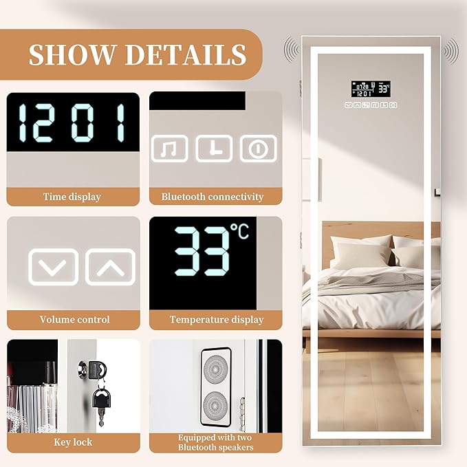 LED Mirror Jewelry Cabinet