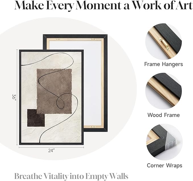 Framed Neutral Abstract Wall Art