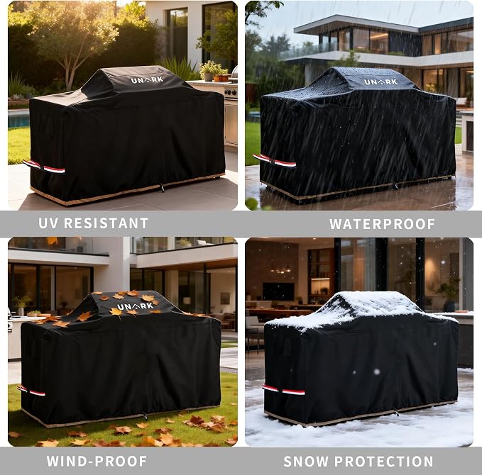 86 Inch Extra Large Grill Cover Kitchen Island Cover Large Island Grill Cover for Outdoor Grill Outdoor Kitchen Cover Heavy Duty Waterproof 86" L x 42" W x 48" H, Black