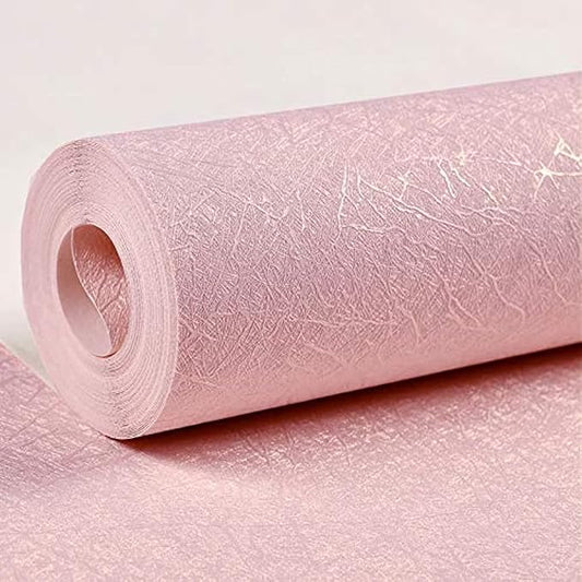 Cohoo Home Silk Pink Wallpaper Peel and Stick Contact Paper Pink Textured Silk