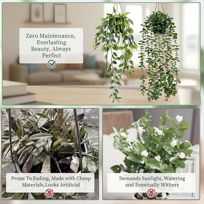 3 Pack Fake Plants with 6 Butterflies