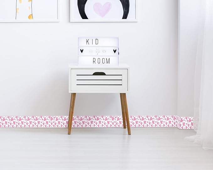 FLFK Pink Heart Wallpaper Border