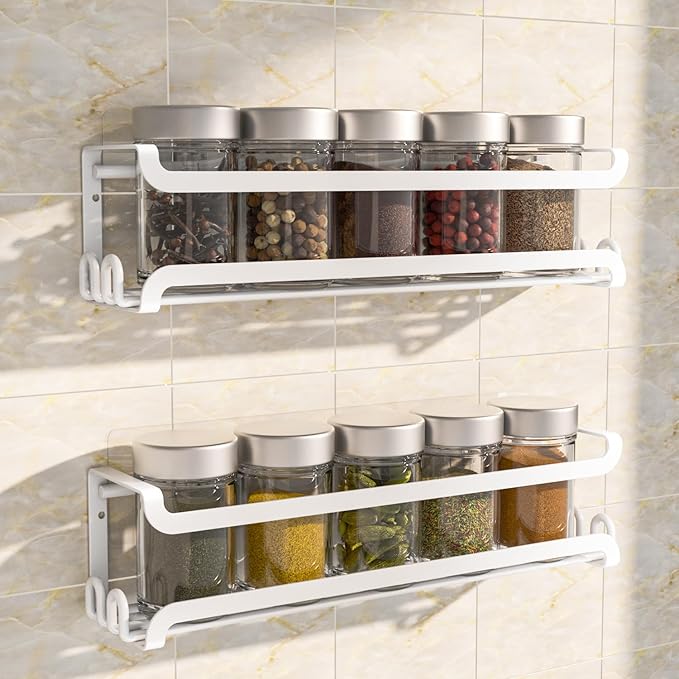 LUCYCAZ 2 Pack Wall Mounted Spice Rack