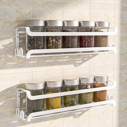 LUCYCAZ 2 Pack Wall Mounted Spice Rack