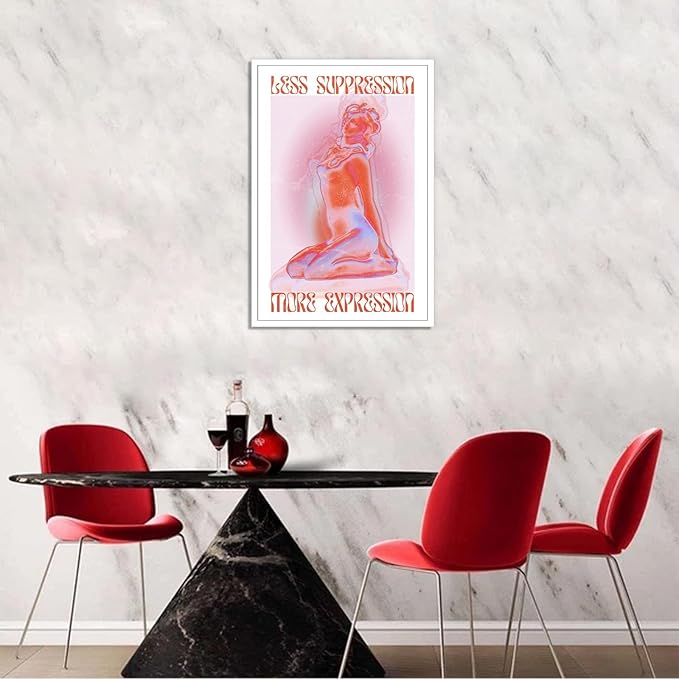 Liyark Spiritual Affirmation Art Poster Pink Woman Canvas Wall Art Aesthetic