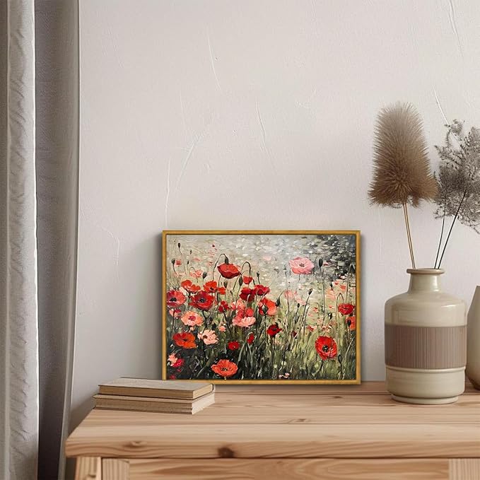 OIQArtOIQ Vintage Landscape Canvas Wall Art Framed Natural Scenery Painting