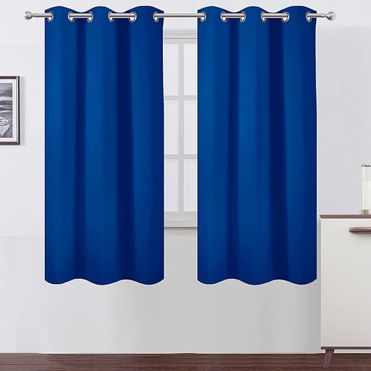 LEMOMO Royal Blue Thermal Blackout Curtains/42 x 72 Inch/Set of 2 Panels Room