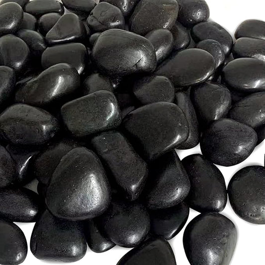 FANTIAN 40 Pounds Black Natural River Pebbles – 2-3 Inch Decorative Black Ornamental River Pebbles for Garden Landscaping, Home Décor, Outdoor Paving, Fountain Decoration