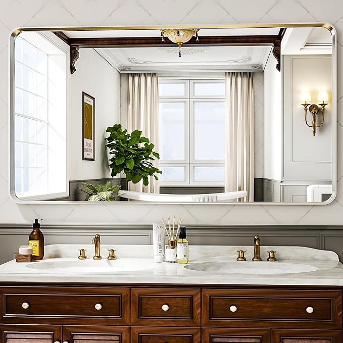 55"x 30" Silver Bathroom Mirror