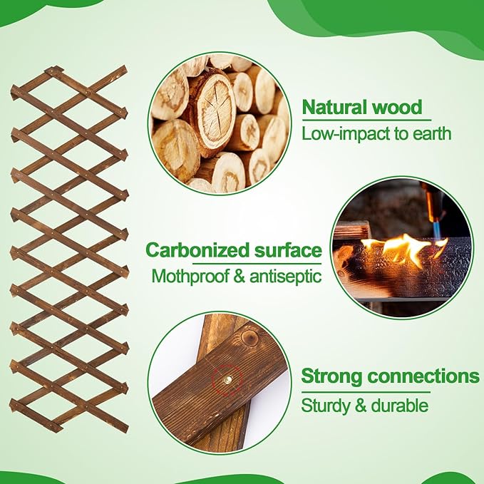 2Packs 13x78in Expandable Wood Wall Trellis