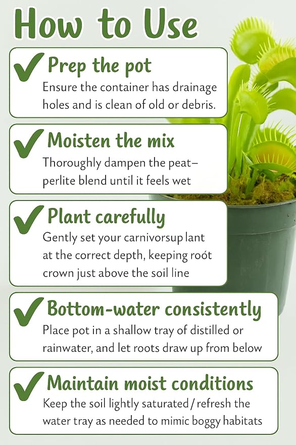 Gardenera Sphagnum Moss Potting Mix for Carnivorous Plants - 10 Quart - Moss and Perlite Blend for Potting Venus Fly Traps, Sarracenia, Pitcher Plants (2 Bags of 5QT)