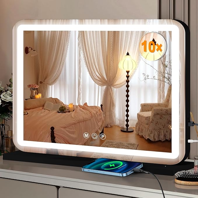 Ratsamee 23"x18" Black Vanity Mirror