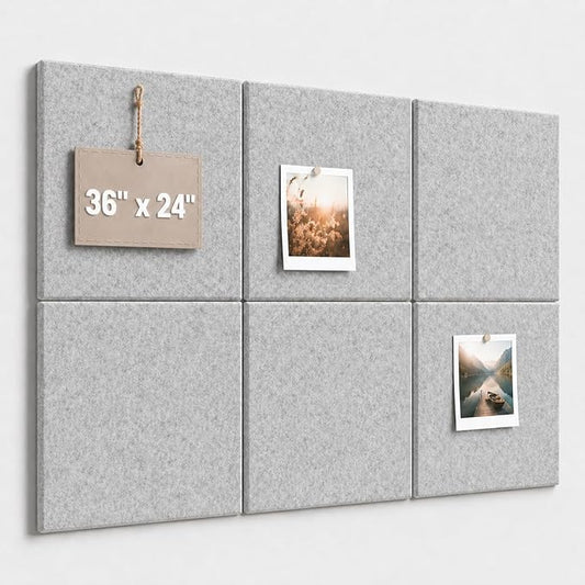 Large Cork Boards for Walls â 36" x 24" Self Adhesive Felt Wall Tiles