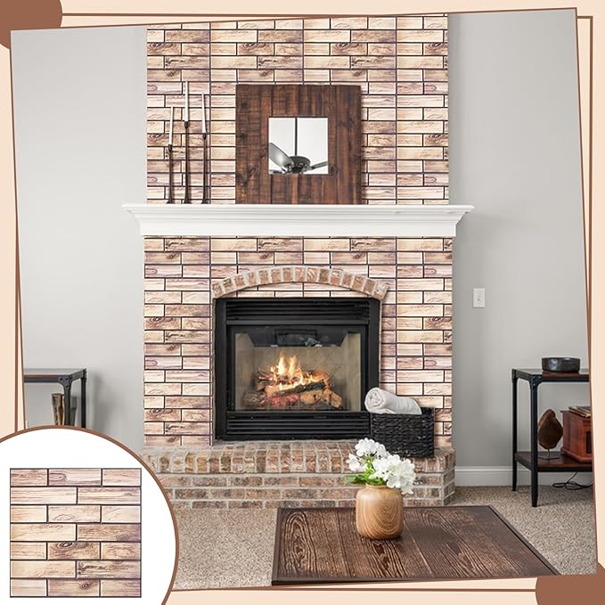 12PCS 3D Wall Panels Peel and Stick Foam Faux Brick Wall Panels, Self-Adhesive